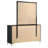 Jenny Wide Dresser With Mirror, Retro Modern Chrome Legs, Black-117055994