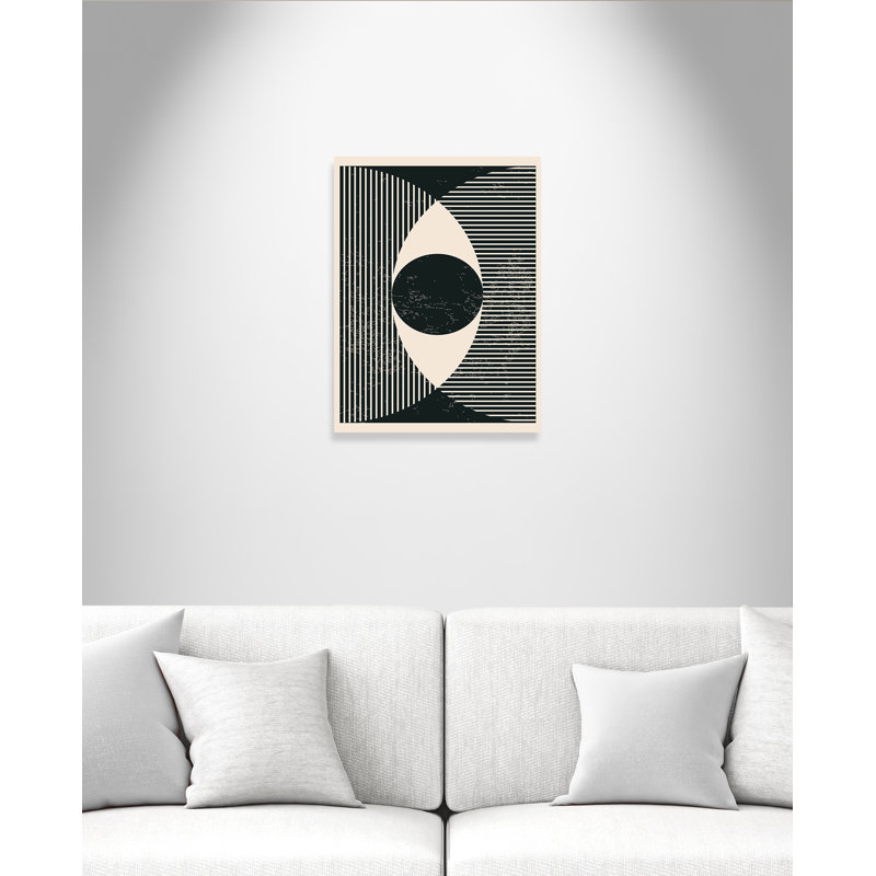 Imprimé de formes géométriques noires et blanches # 2 par Stanley, No Frame, L 18 po x H 24 po, Wrapped Canvas