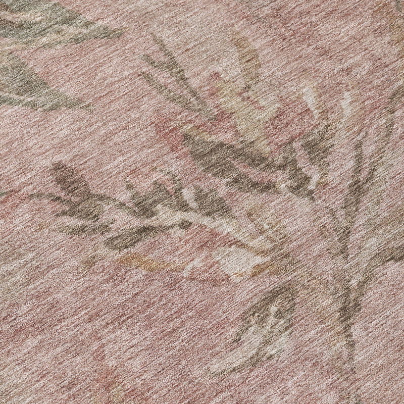 Tapis floral intérieur / extérieur lavable à la machine Chantille ACN2951, Mauve, 3' x 5'