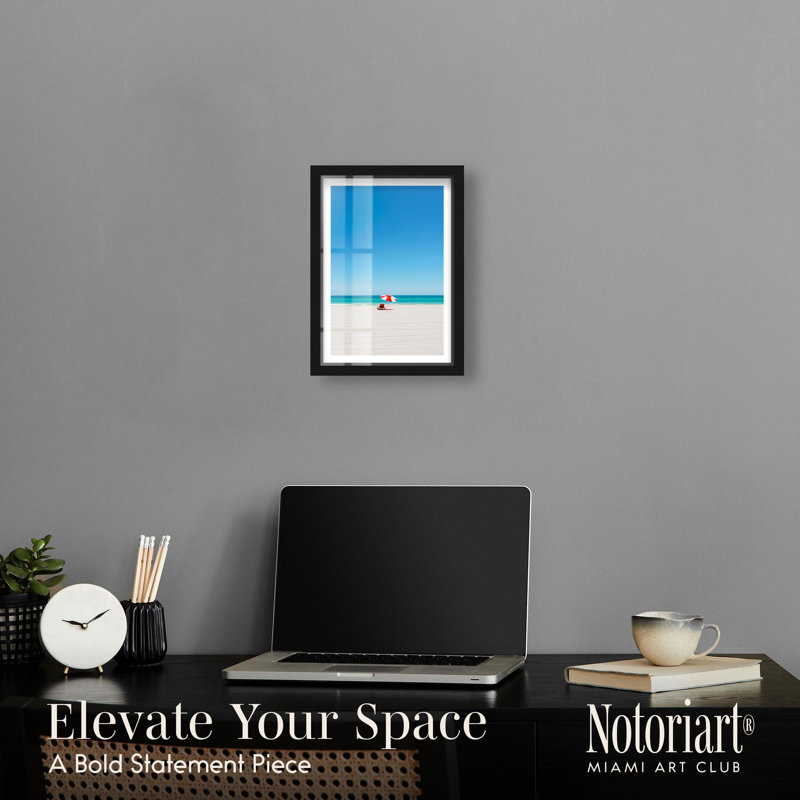 «Coastal Calm Spot Shadowbox Print Coastal Art Prints» par Notoriart, cadre noir, 11 x 16, Noir, H 16 po x l 11 po