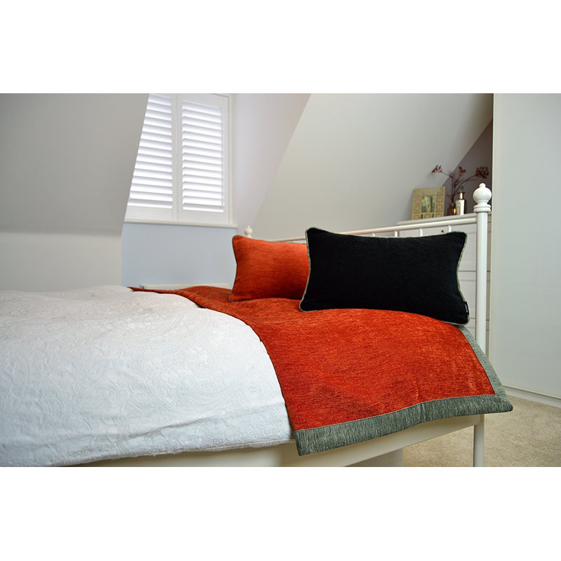 Baccus Throw Blanket, Orange/Grey