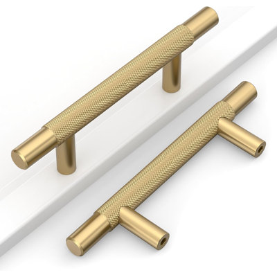 10 Pack Cabinet Pulls - Heavy Duty Knurled Kitchen Cabinet Handles With Screws Included - Rust Proof Solid Metal Drawer Pulls For Cabinets, Dressers & Wardrobes