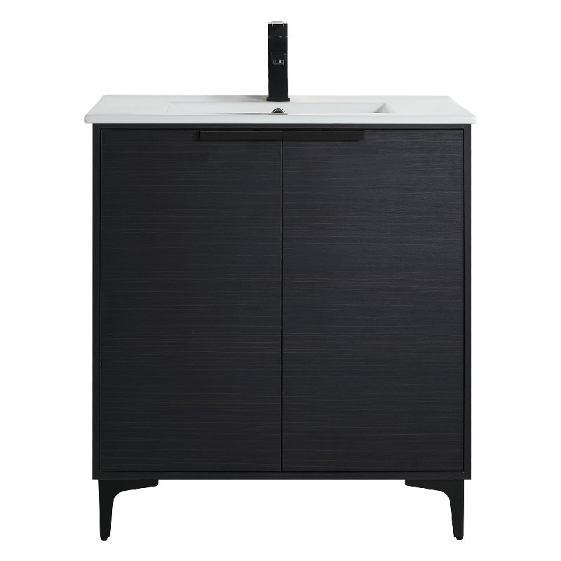 Ensemble de meuble-lavabo simple 30 po Damontrae, Noir mat