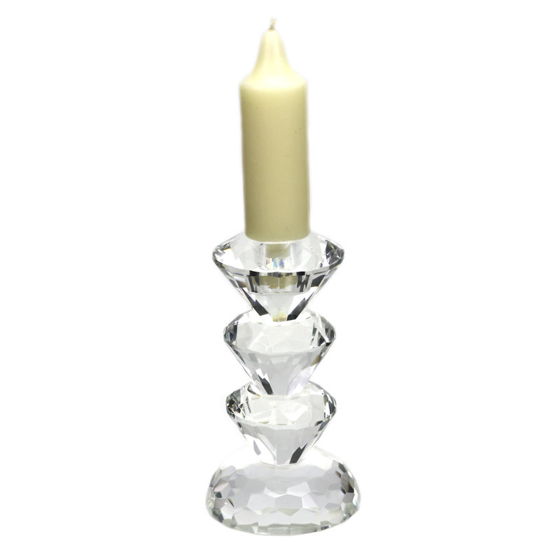 Bougeoir de table en cristal Sunset, H 6,25 po x l 3,25 po x P 3,25 po