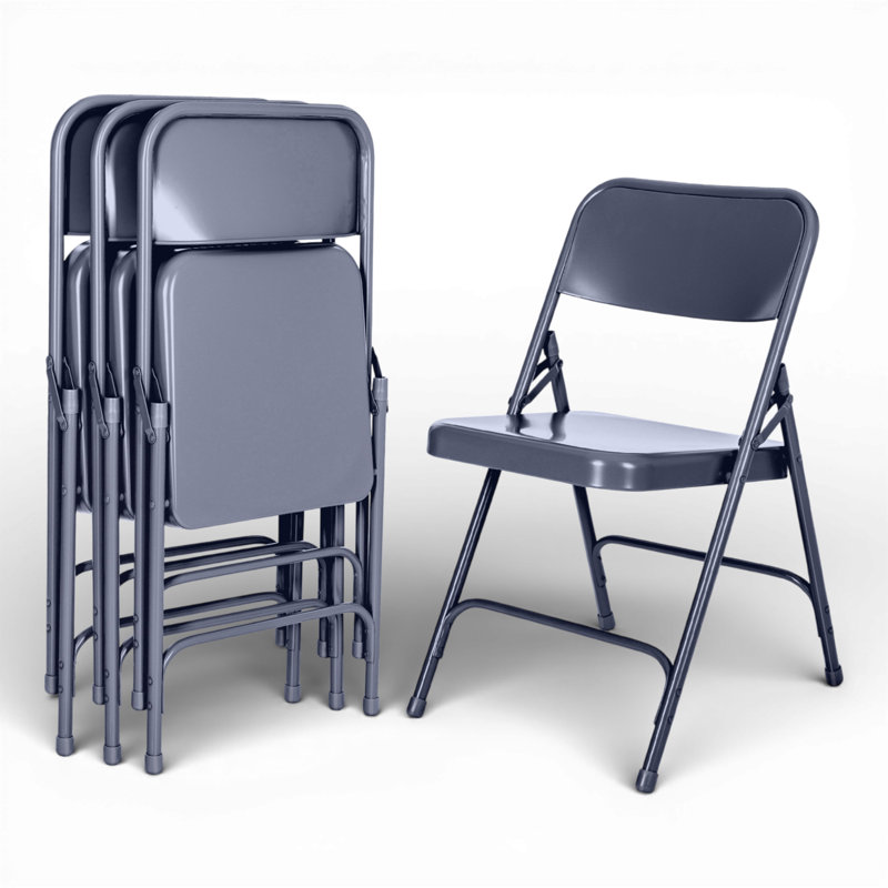 Bernadine Stackable Folding Chair Set of 4, Bleu