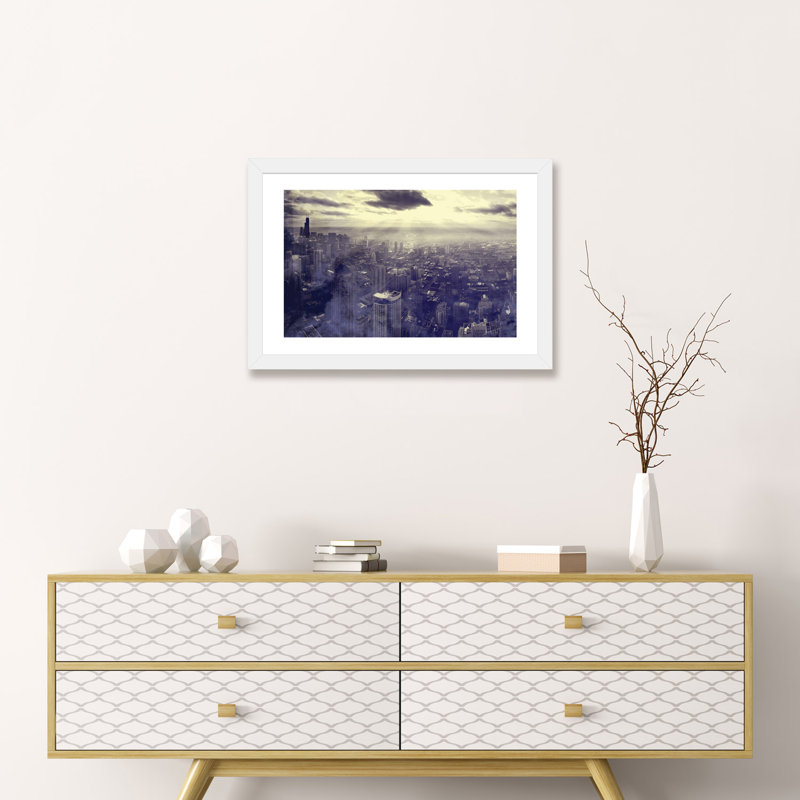 Chicago par Taylor Allen - reproduction de photo, Papier encadré blanc, H 16 po x l 24 po x P 1 po