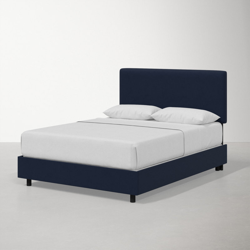 Eisley Upholstered Standard Bed, Twin, Classic Ink Performance Velvet