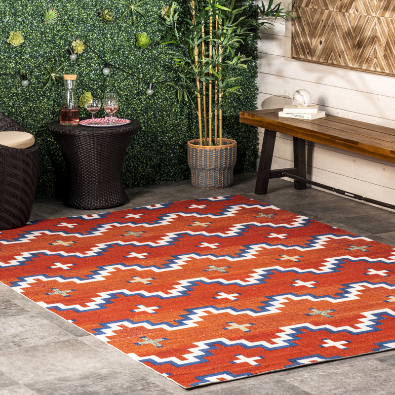 Geometric Indoor / Outdoor Rug, Rectangle 8' x 10'