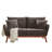 Linen Blend Mid-Century Modern Small Spaces Loveseat Two-Seater Sofa With Solid Wood Base-926006041
