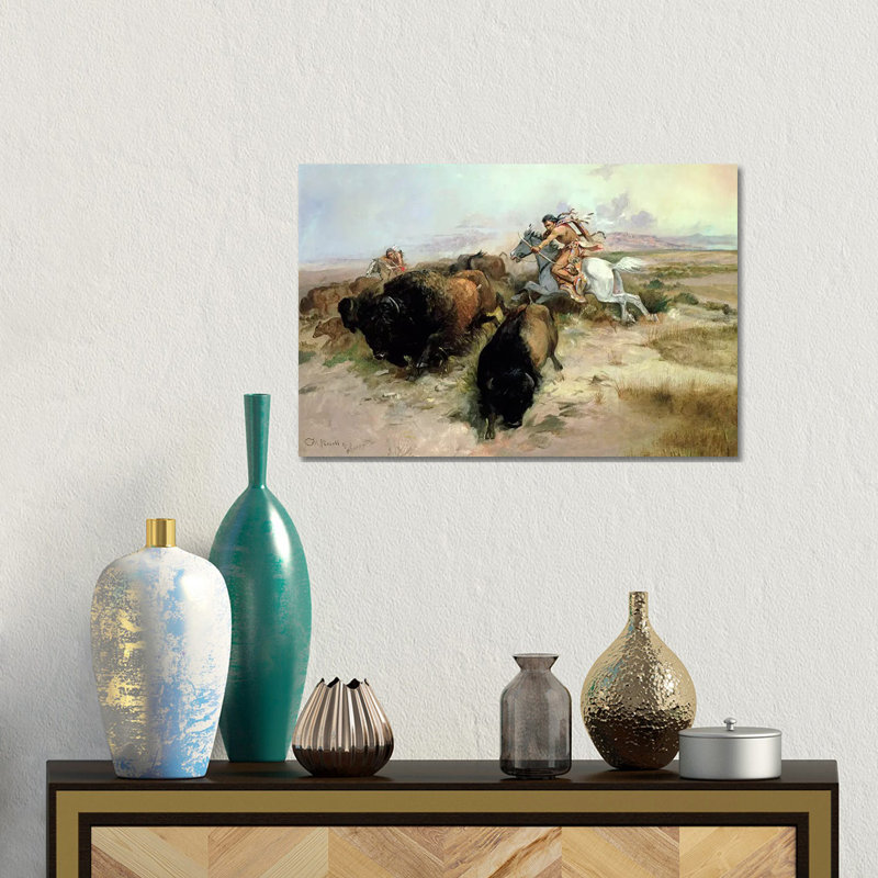 Buffalo Hunt, 1897 - Gallery-Wrapped Canvas Giclée, 12" H x 18" W