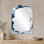 Miroir décoratif blanc arqué floral - Étreinte éternelle de pivoine, impression métallique