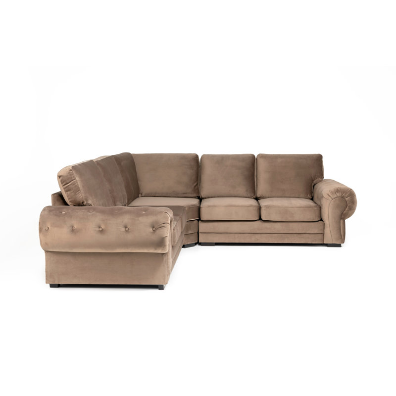 Verona Corner Velvet Sofa, Brown