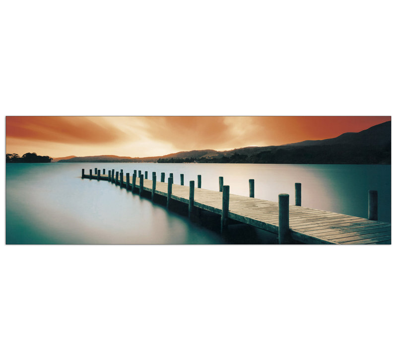Jetty - No Frame Panoramic Print on Wood