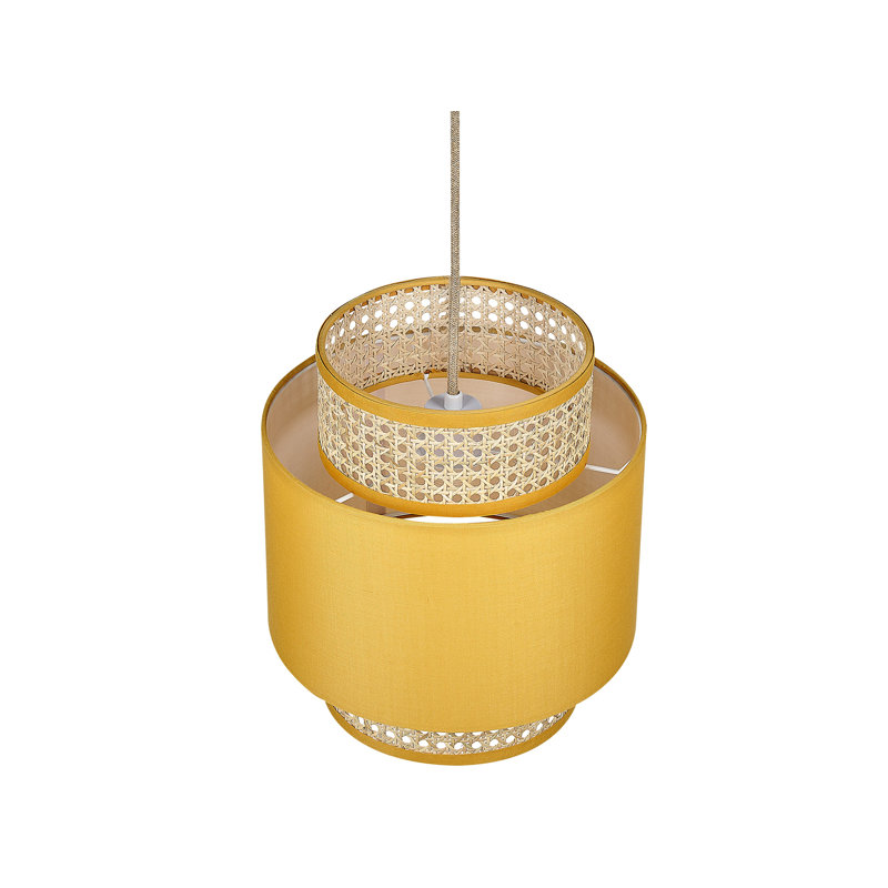 Brumunddal 1 - Light Natural Drum Pendant, Yellow