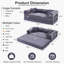 Canapé-lit 64,7 po en velours côtelé désossé, canapé futon modulaire, canapé en mousse à compression avec 2 coussins, aucun assemblage requis-1369500023-1374894628
