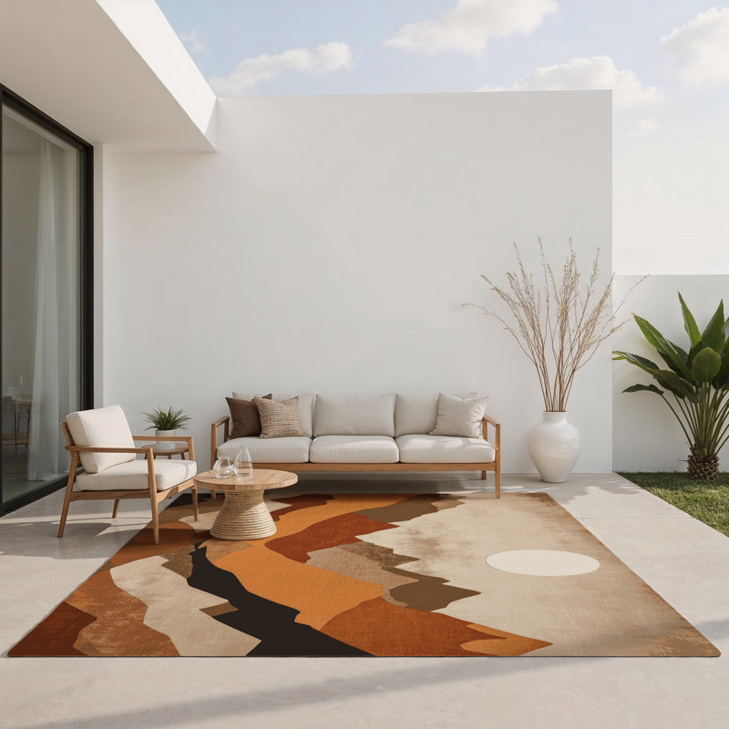 Shadowed Mesa Indoor And Outdoor Area Rug, Rectangle 5' x 7'