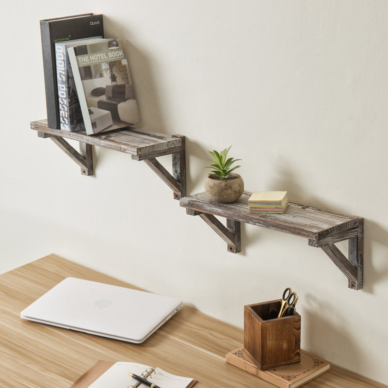 Abedin 2 Piece Fir Bracket Shelf