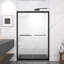 Porte de douche coulissante double de 72 po de hauteur avec verre trempé transparent de 8 mm de 5/16 po, quincaillerie noire, conception de poignée, roulettes silencieuses, cadre en aluminium à haute épaisseur pour coffre-fort pour salle de bain, poignée anticorrosion, facile