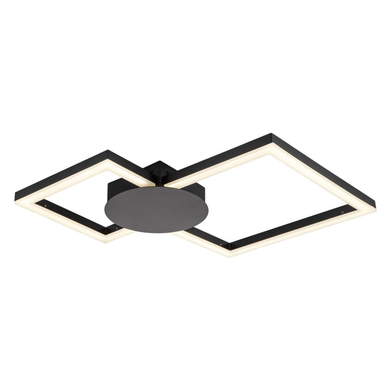 COSYLYTE Miles Bathroom Double Square Built-in, Integrated LED Modern Ceiling Flush Light - IP44, 44x44x5cm, 3,000K Neutral white