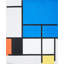 «Mondrian, Piet», art sur toile: Composition avec grand avion bleu, rouge, noir, jaune et gris-1231096486