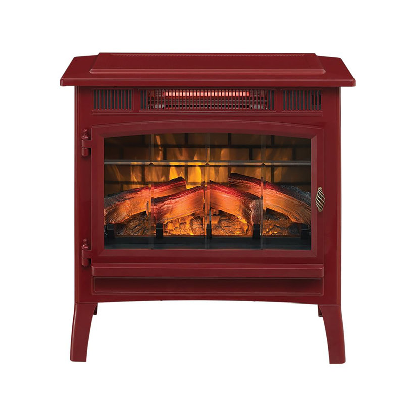 Freestanding Electric Fireplace Stove Heater with 3D Flame Effect for 1,000 Sq. Ft. Room, Cinnamon