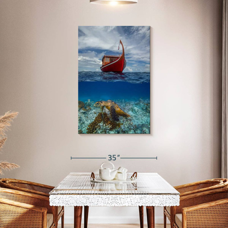 Brampt Exotic Maldivian Turtle, 45" H x 30" W