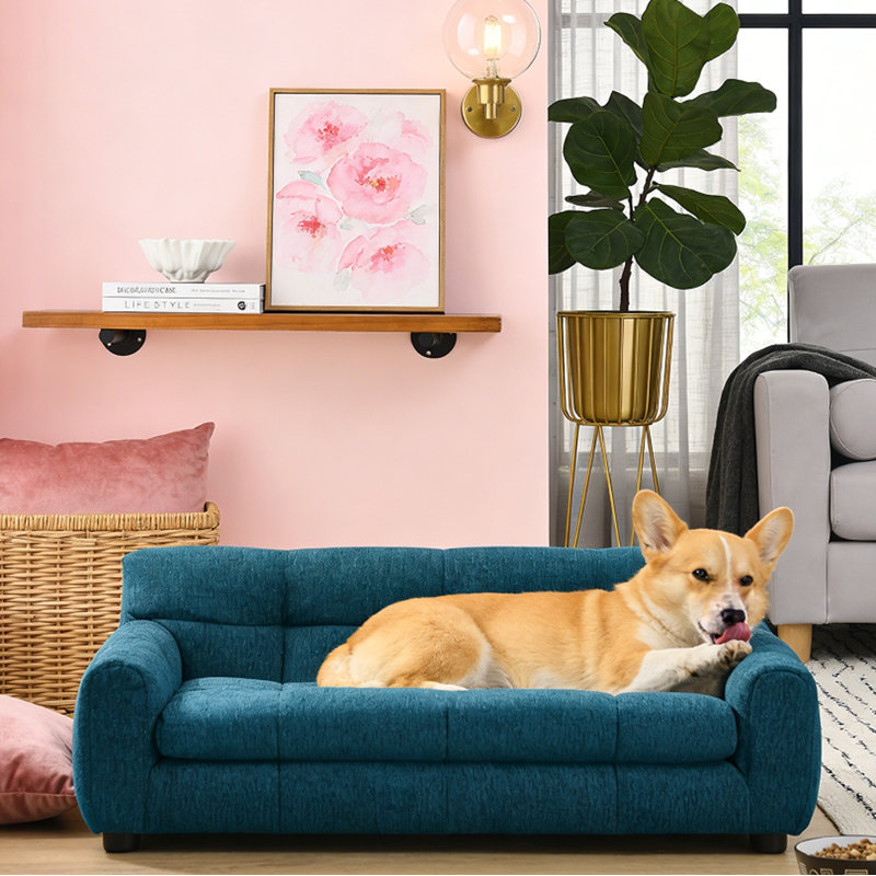 Elevated Dog Sofa Bed Pet Sofa, Blue