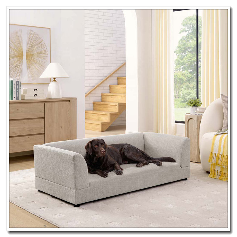 Canapé confortable surdimensionné pour animaux de compagnie de taille moyenne / grande, Beige
