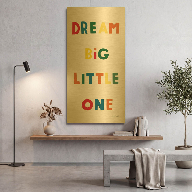 «Dream Big Little One Bright» par Ann Kelle, art mural en métal doré, 24 po x 48 po, 24 po x 48 po