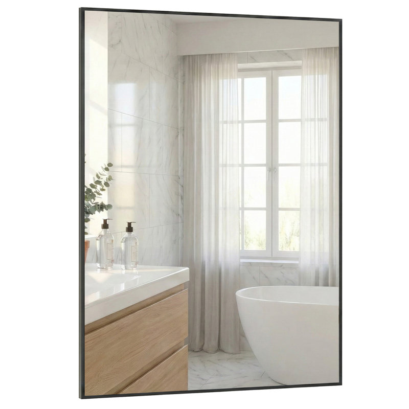 Miroir de salle de bain 40 po x 30 po, Noir, 40 po x 30 po