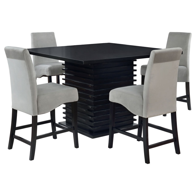 Ensemble de table de salle à manger 5 pièces Taaha, 5 pièces: table, 4 chaises