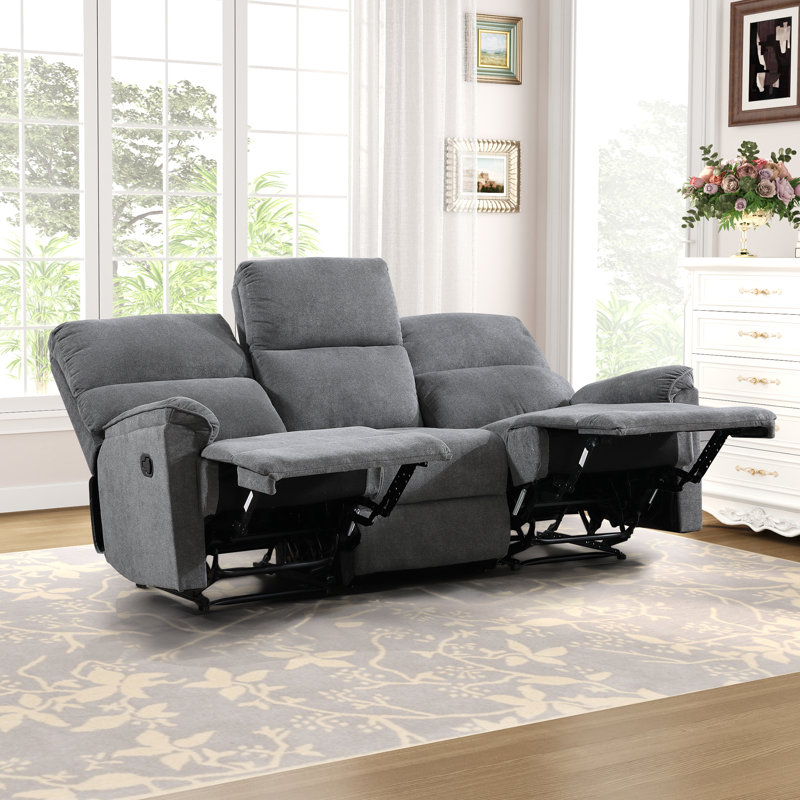 Niven 2-Piece Chenille Upholstered Reclining Set With 2-Person Manual Reclining Loveseat And 3-Person Manual Reclining Sofa