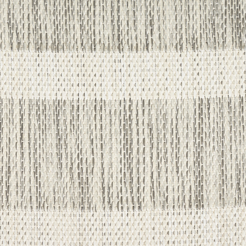 Tapis intérieur / extérieur rectangulaire Shaila, Rectangle 9 pi x 12 pi, Gris / Ivoire