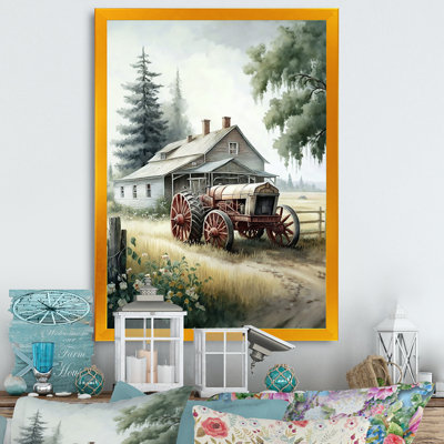 «Tractor at the Barn in Summer I», reproduction sur toile