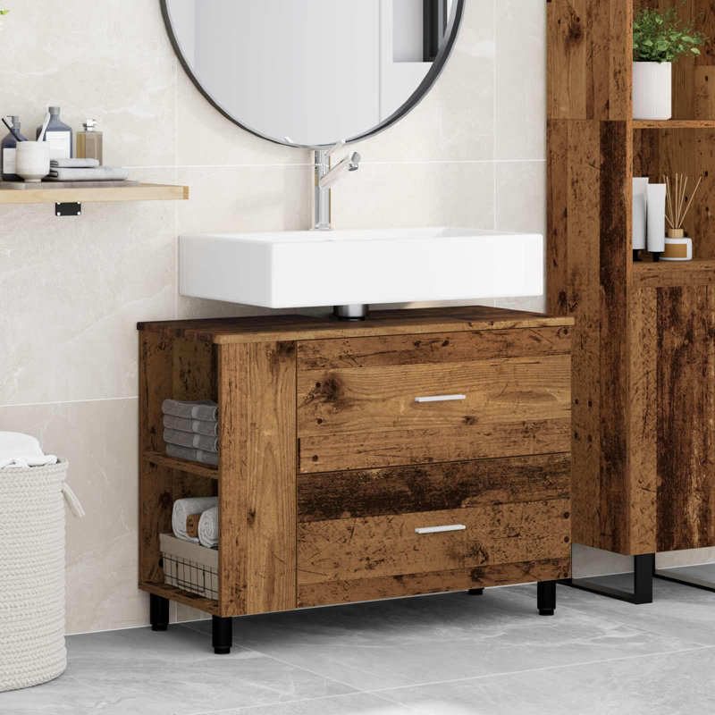 80cm Bathroom Vanity Base Only, Old Wood