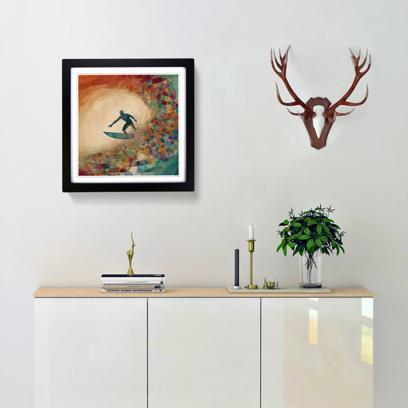Surfing Precisionism - Framed Print, Black