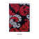 Tapis floral noir / rouge