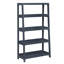 Bibliothèque à 4 tablettes en bois bleu marine sophistiqué pour la présentation et l'organisation de la chambre à coucher-129723024