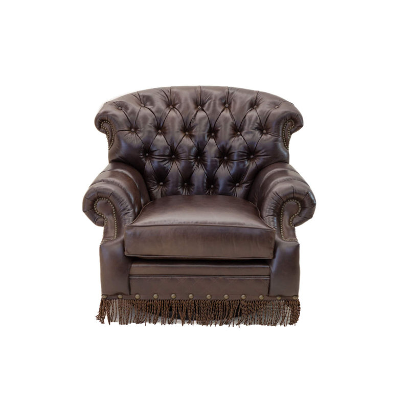 Leather Armchair, Bristol 5410, French Dark Chocolate, Old Gold E
