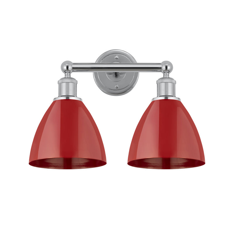 Éclairage pour meuble-lavabo à 2 lumières Arpita, Chrome poli, Rouge