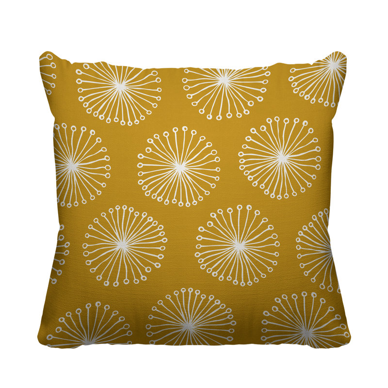 Coussin décoratif intérieur / extérieur Janis Dandelion, Jaune, L 19 po x H 19 po