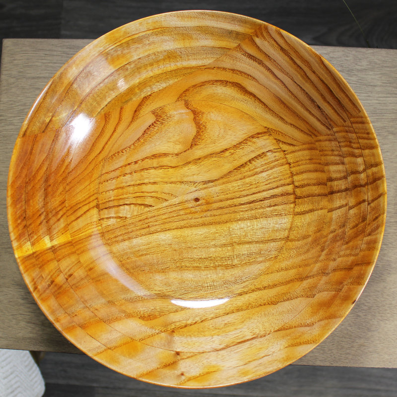 Elegant Hand-Carved 12" Rosewood Decorative Fruit Bowl