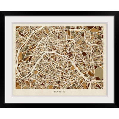 «Paris France Street Map» par Bellen, impression