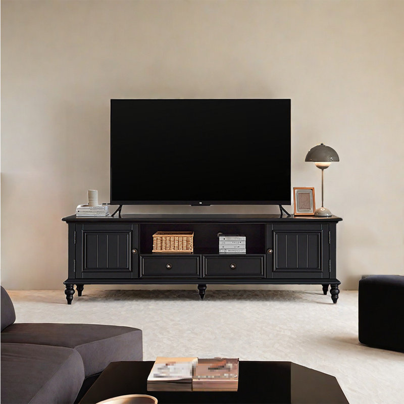 Modern style TV stand, Black, 78.74'' W X 15.74'' D X 21.65'' H