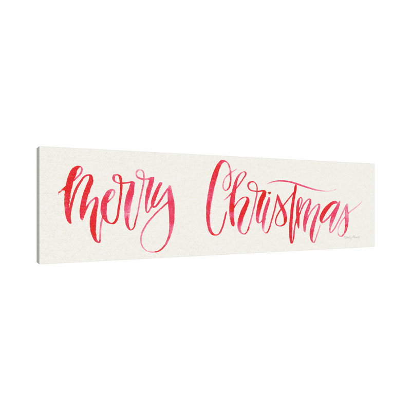 Merry Christmas by Emily Adams - Wrapped Canvas Print, 12" H x 36" W x 1.5" D