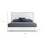White Stainless Steel And Tufted Faux Leather Lighted California King Bed Frame