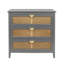 Commode décorative 3 tiroirs, commode en rotin, commode avec poignées en métal doré-1100645078