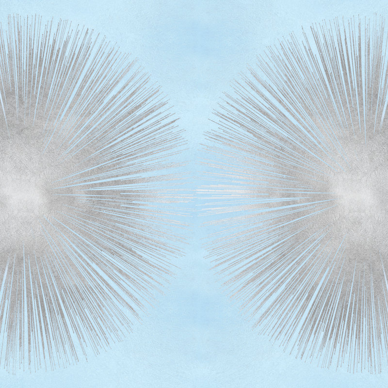 Sunburst Silver On Blue II - Wrapped Canvas Art Prints, 30cm H x 30cm W 
