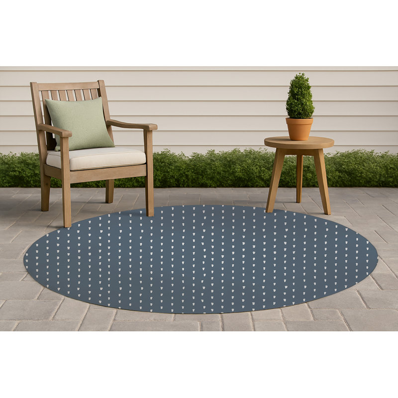 Patty Non-Slip Outdoor Rug, Round 5'