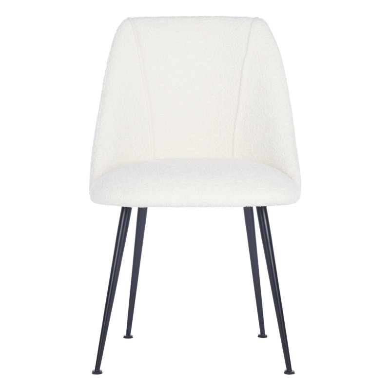 Lovel 18.5'' H Upholstered Pine Side Chair, Black, Ivory/Black